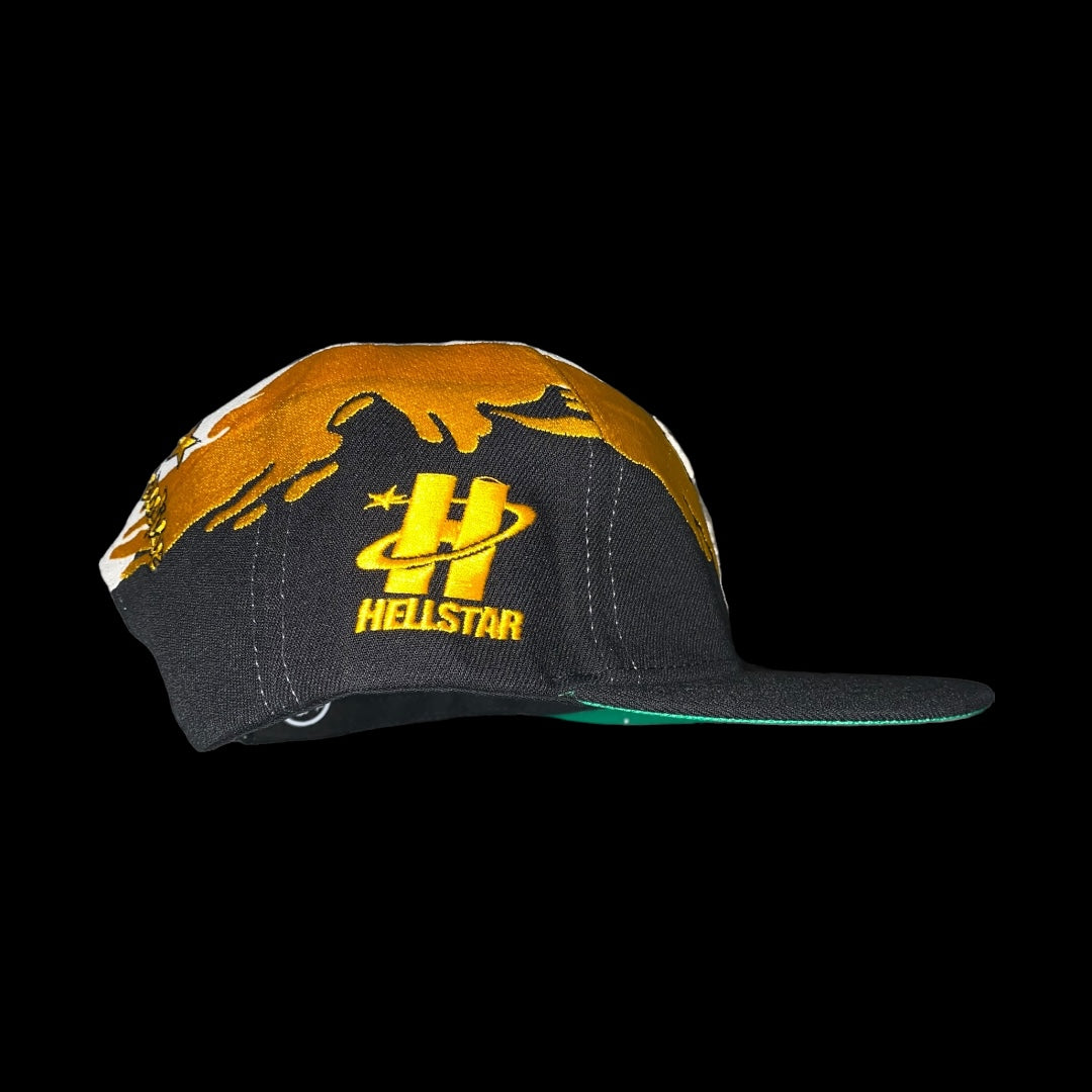 Hellstar Paintbrush Snapback Hat Black/Yellow
