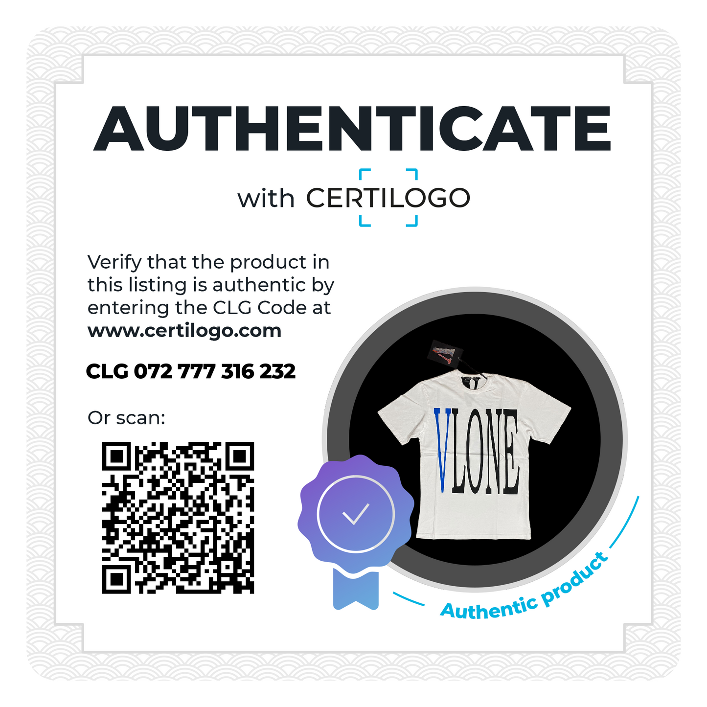 Camiseta básica azul Vlone Blanco