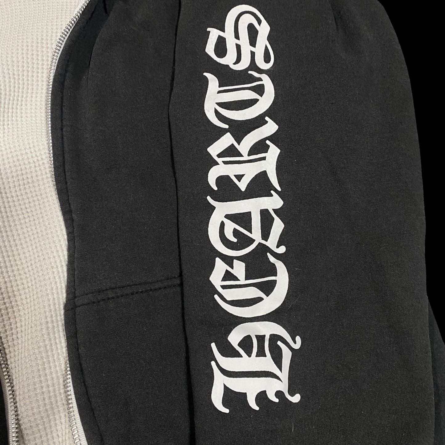 90s Vintage Chrome Hearts Washed Thermal Zip Up