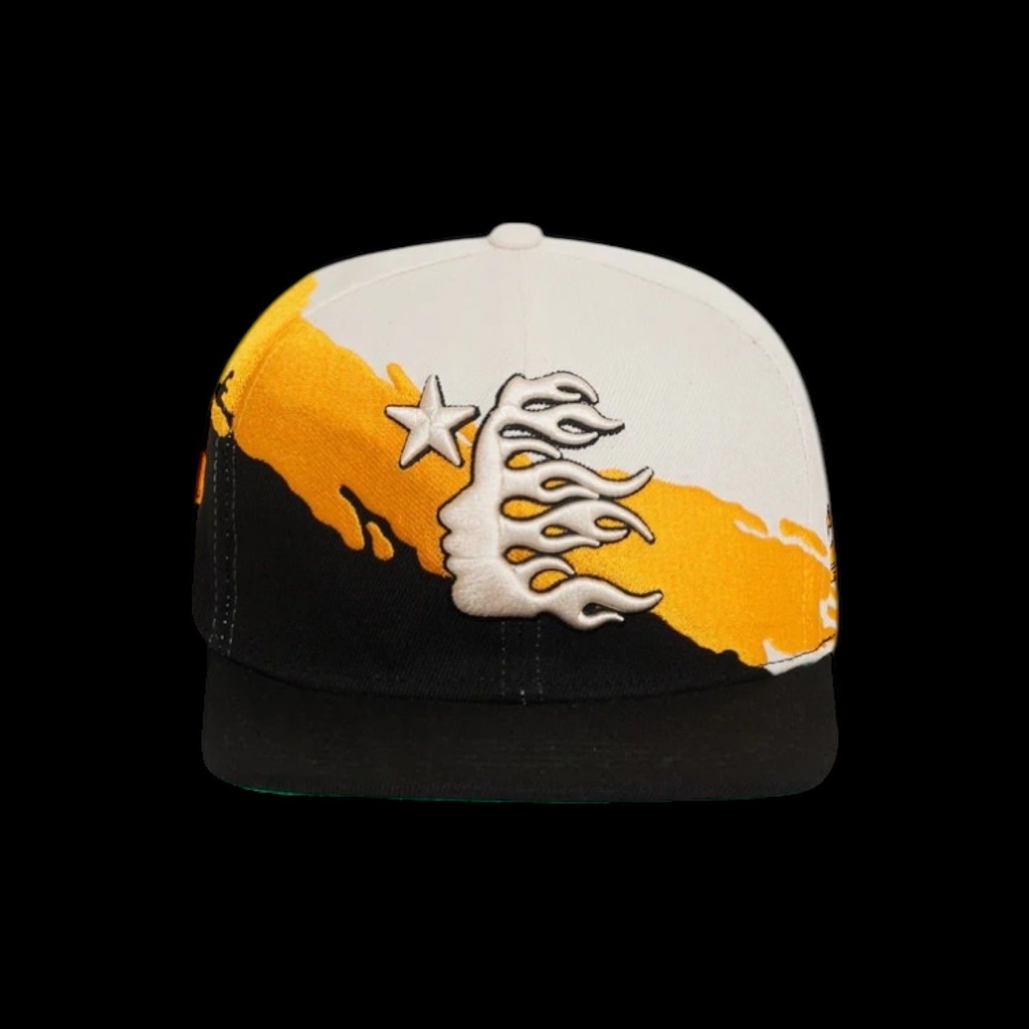 Hellstar Paintbrush Snapback Hat Black/Yellow