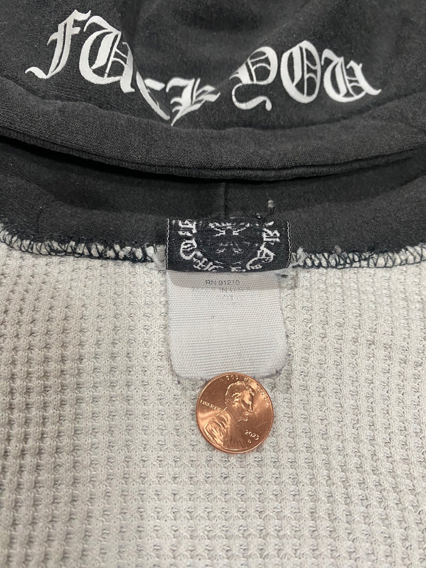 90s Vintage Chrome Hearts Washed Thermal Zip Up