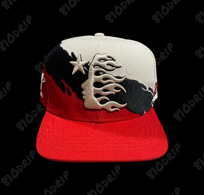 Hellstar Paintbrush Snapback Hat - Red/Black