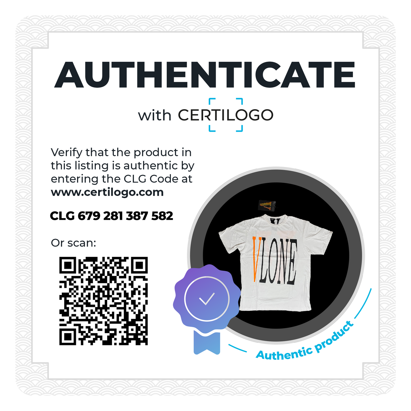 Vlone Orange Staple Tee White