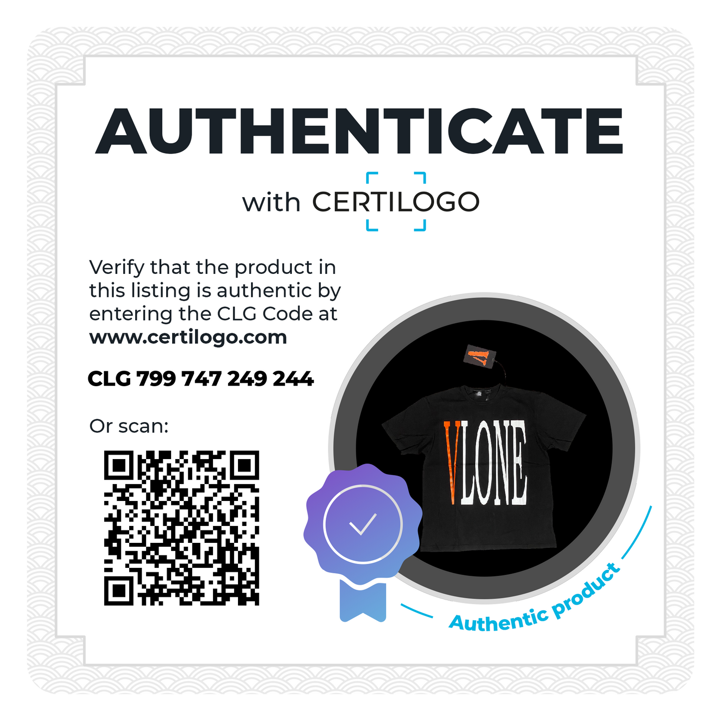 Vlone Orange Staple Tee Black