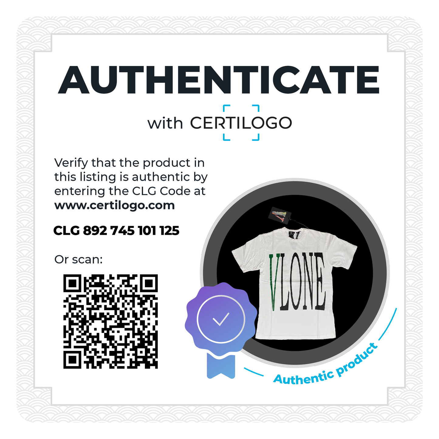 Vlone Green Staple Tee White