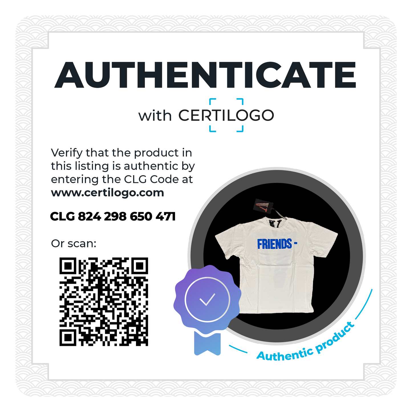 Camiseta Vlone Blue Friends Blanco