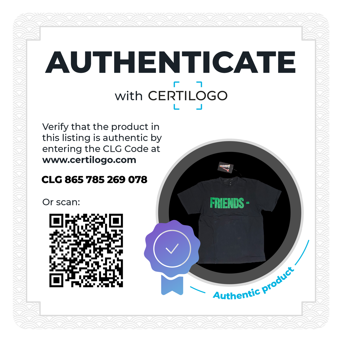 Camiseta Vlone Green Friends Negro