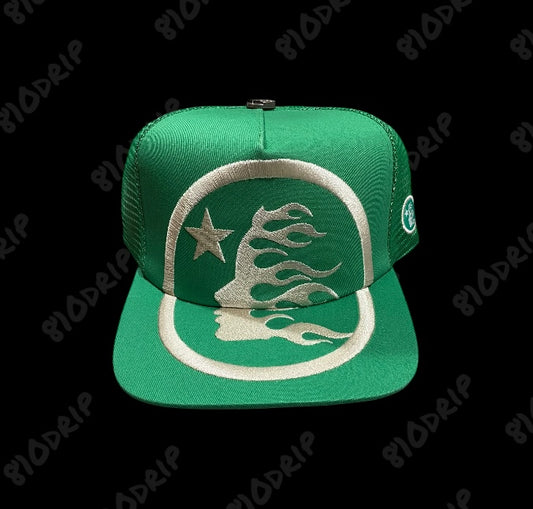 Hellstar Big Logo Trucker Snapback Hat - Green