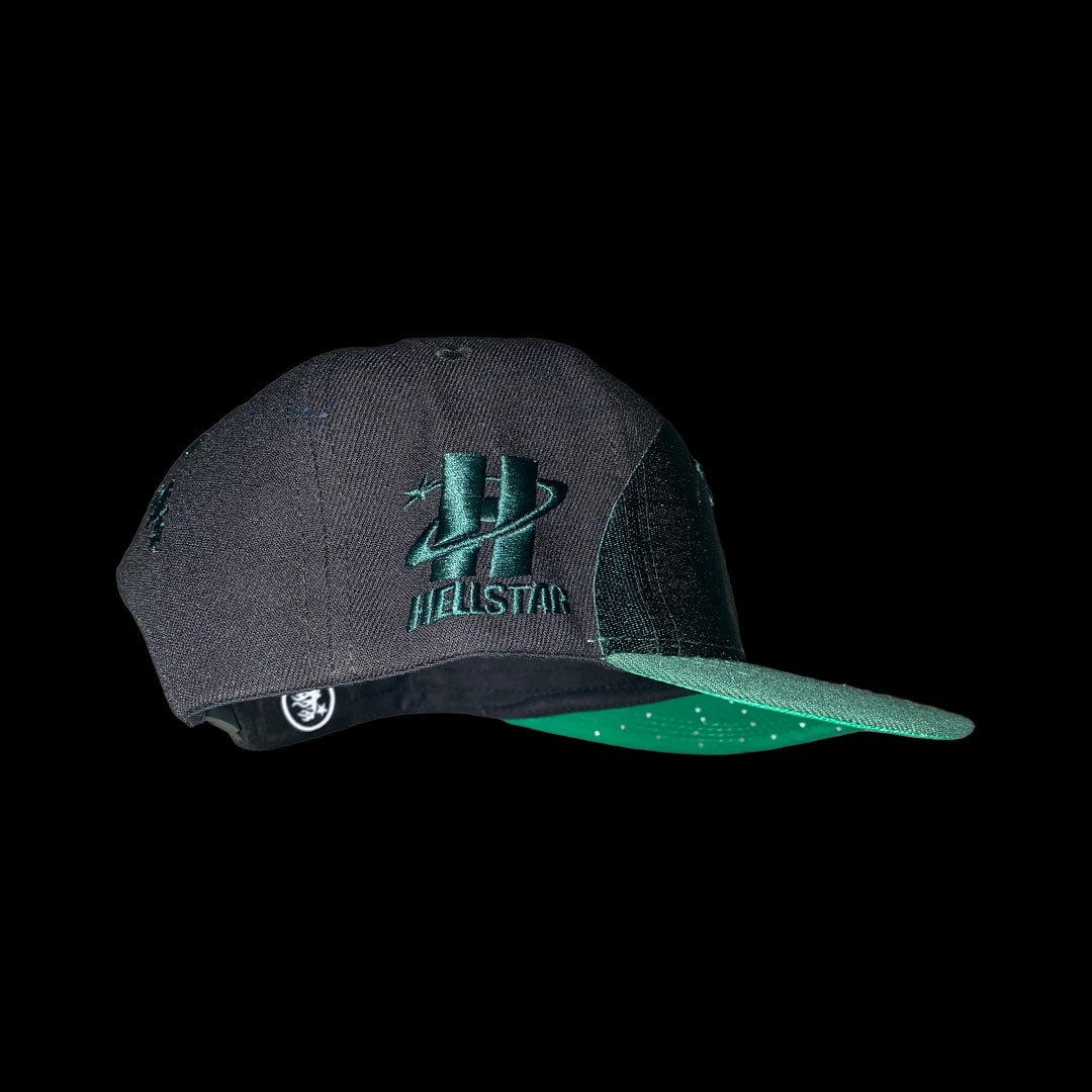 未发布 Hellstar Shark Teeth Snapback 帽子 黑色/绿色