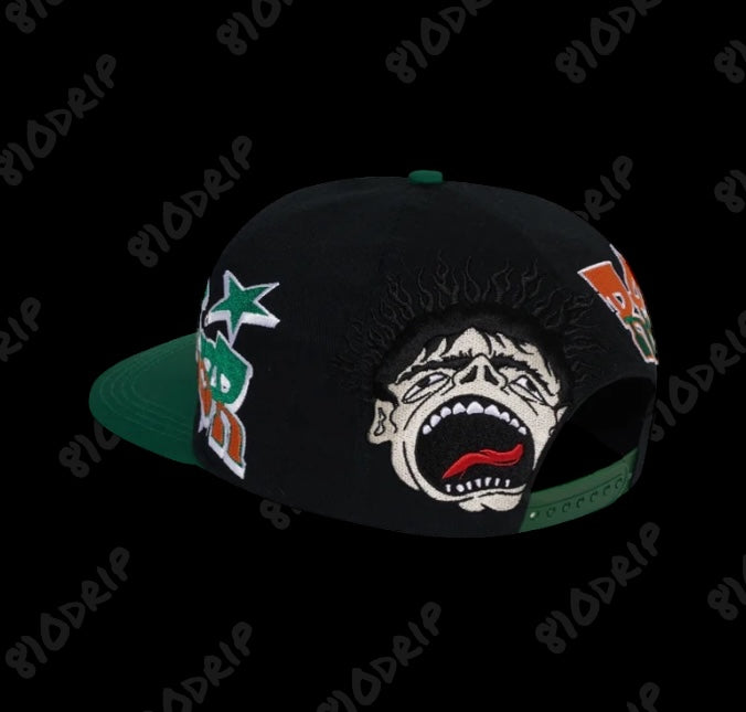 Hellstar Records Snapback Hat- Green/Black