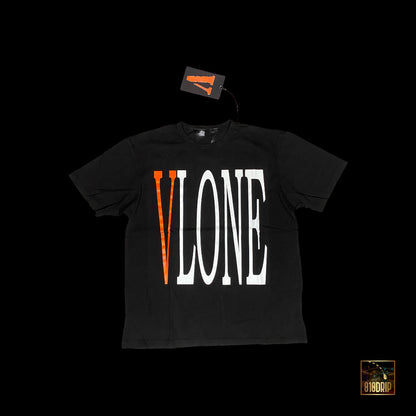 Vlone Orange Staple Tee Black