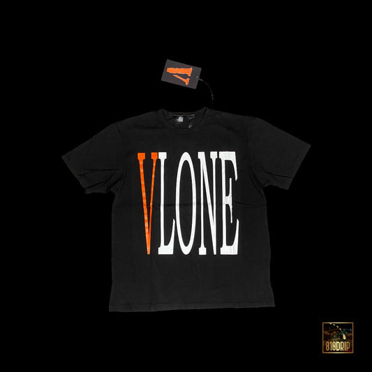 Vlone 橙色主打 T 恤黑色