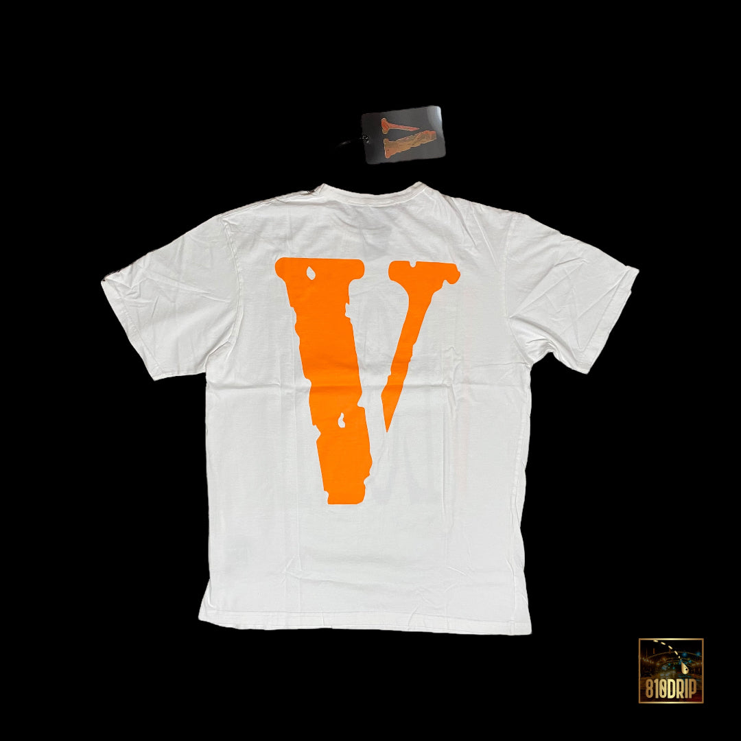 Vlone 橙色主打 T 恤白色