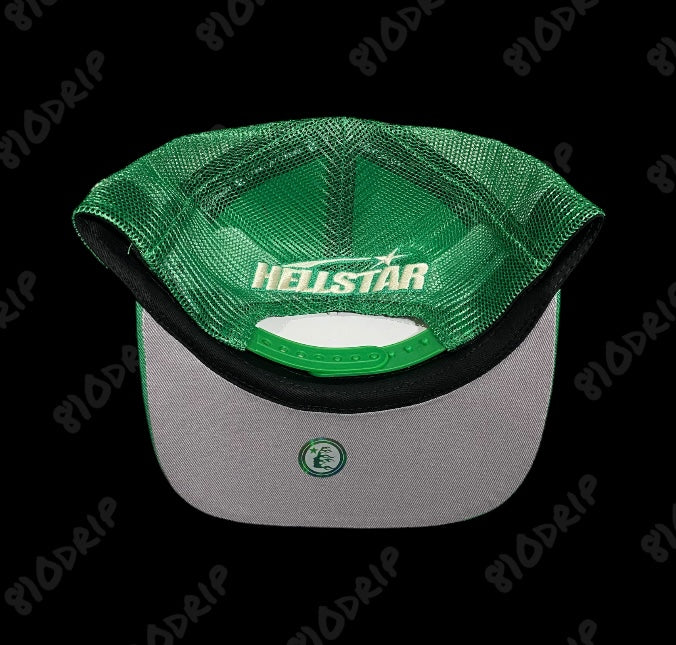 Hellstar Big Logo Trucker Snapback Hat - Green