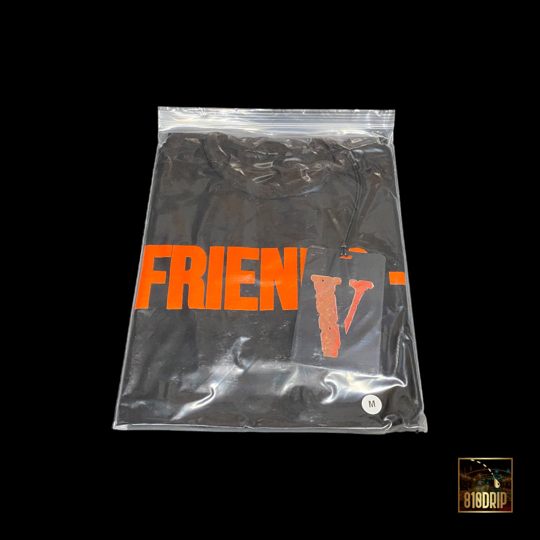 Vlone 橙色 Friends T 恤 黑色