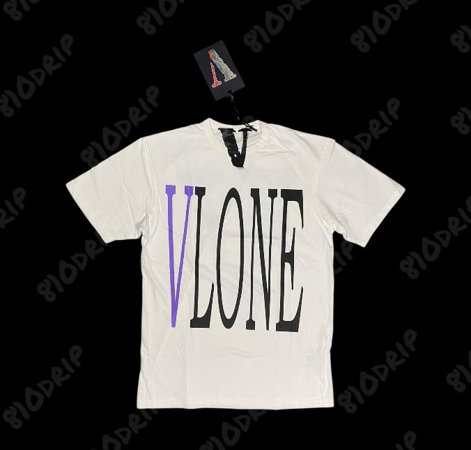 Vlone Purple Staple Tee White