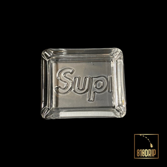 Supreme Debossed Glass Ashtray Clear