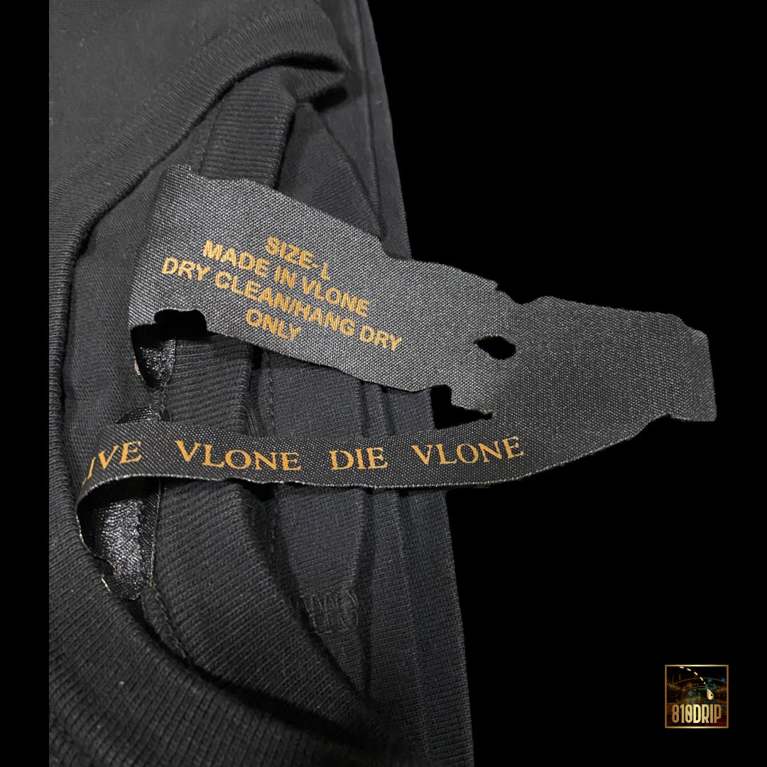 Vlone 黄色主打 T 恤 黑色