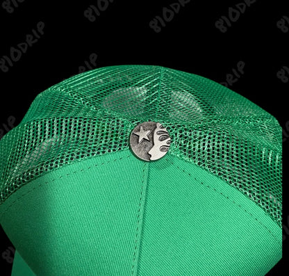 Hellstar Big Logo Trucker Snapback Hat - Green