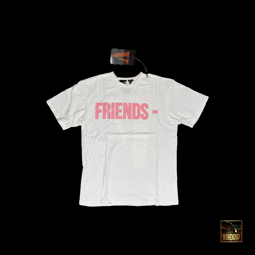 Vlone Pink Friends T 恤白色