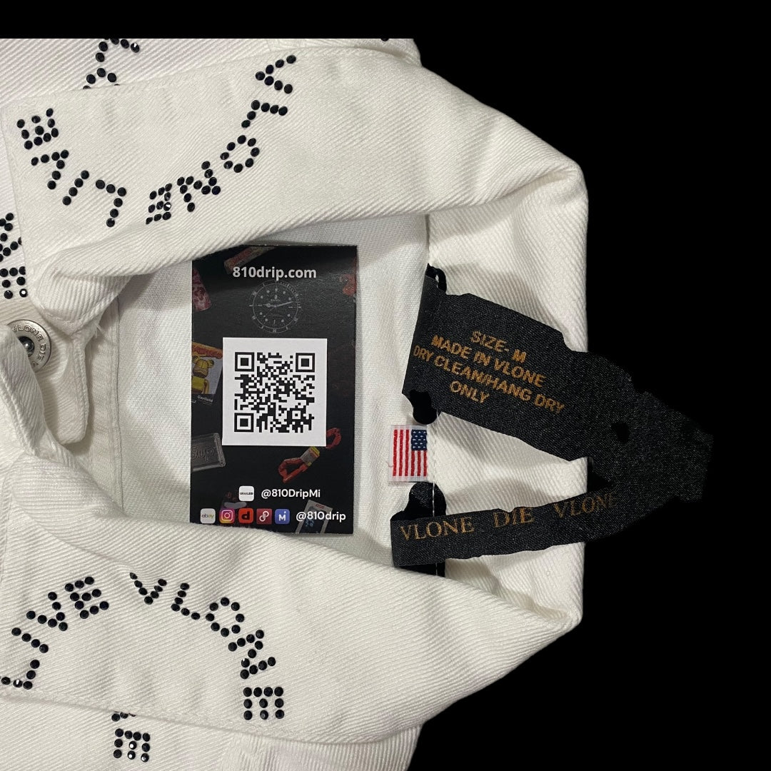 未发布 Vlone 白色水钻牛仔夹克