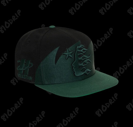 Hellstar Shark Teeth Snapback Hat Black/Green