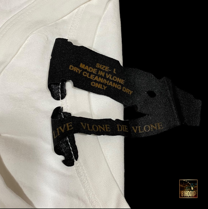 Vlone 红色主打 T 恤白色（L）