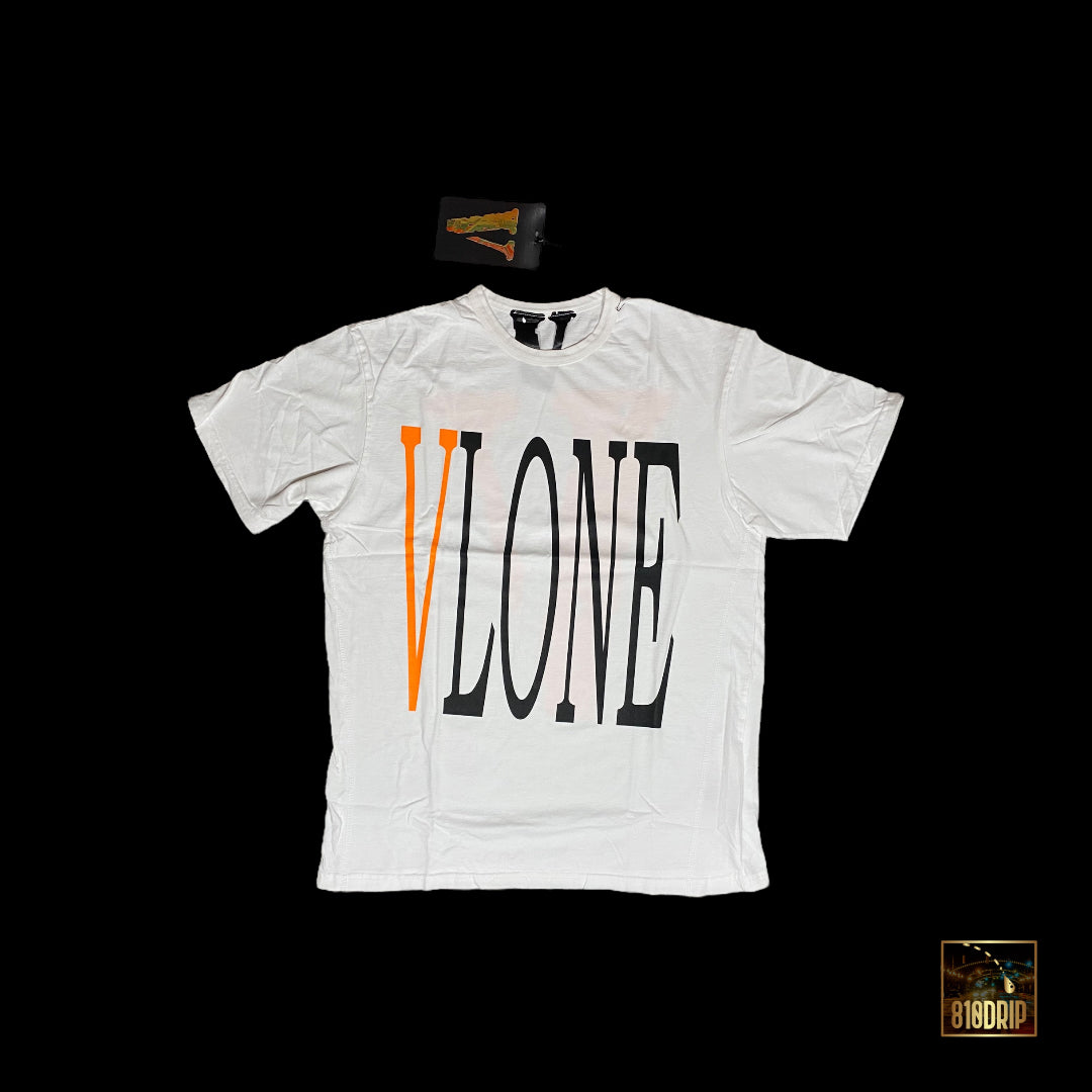 Vlone 橙色主打 T 恤白色