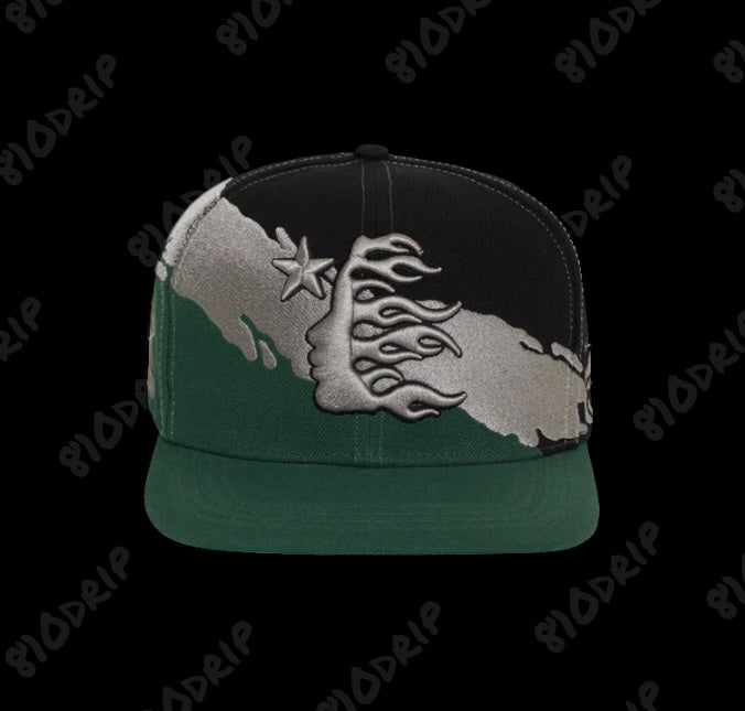 Hellstar Paintbrush Snapback Hat Black/Green