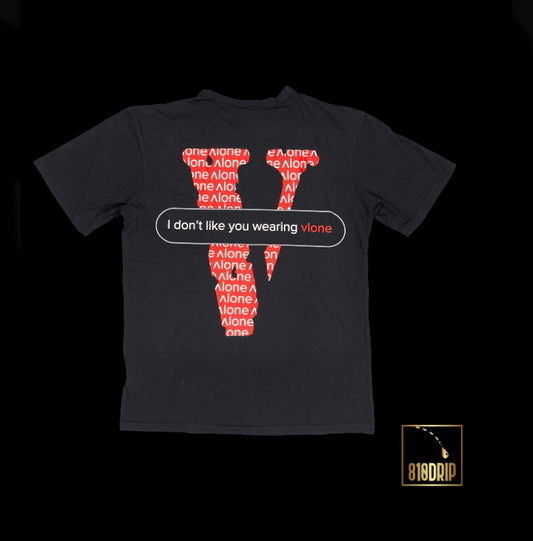 Camiseta con mensaje de texto de edición limitada de Vlone "No me gusta que uses Vlone" con la V