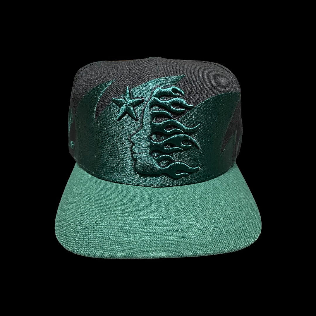 未发布 Hellstar Shark Teeth Snapback 帽子 黑色/绿色