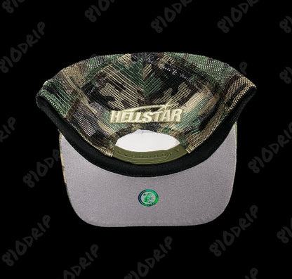 Hellstar Big Logo Trucker Snapback Hat - Camo