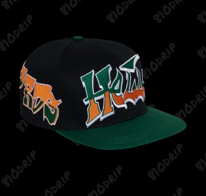 Hellstar Records Snapback Hat- Green/Black