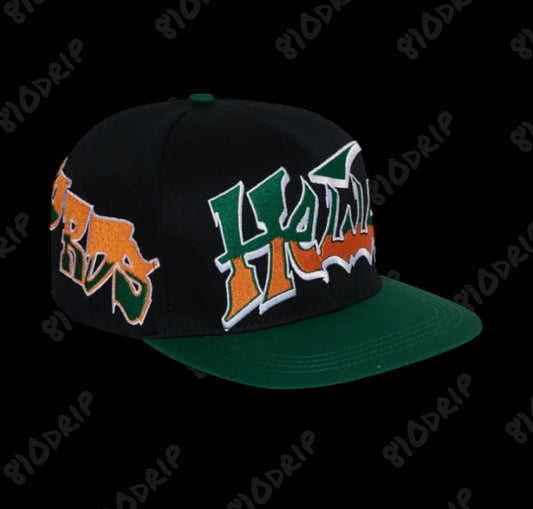 Hellstar Records Snapback Hat- Green/Black
