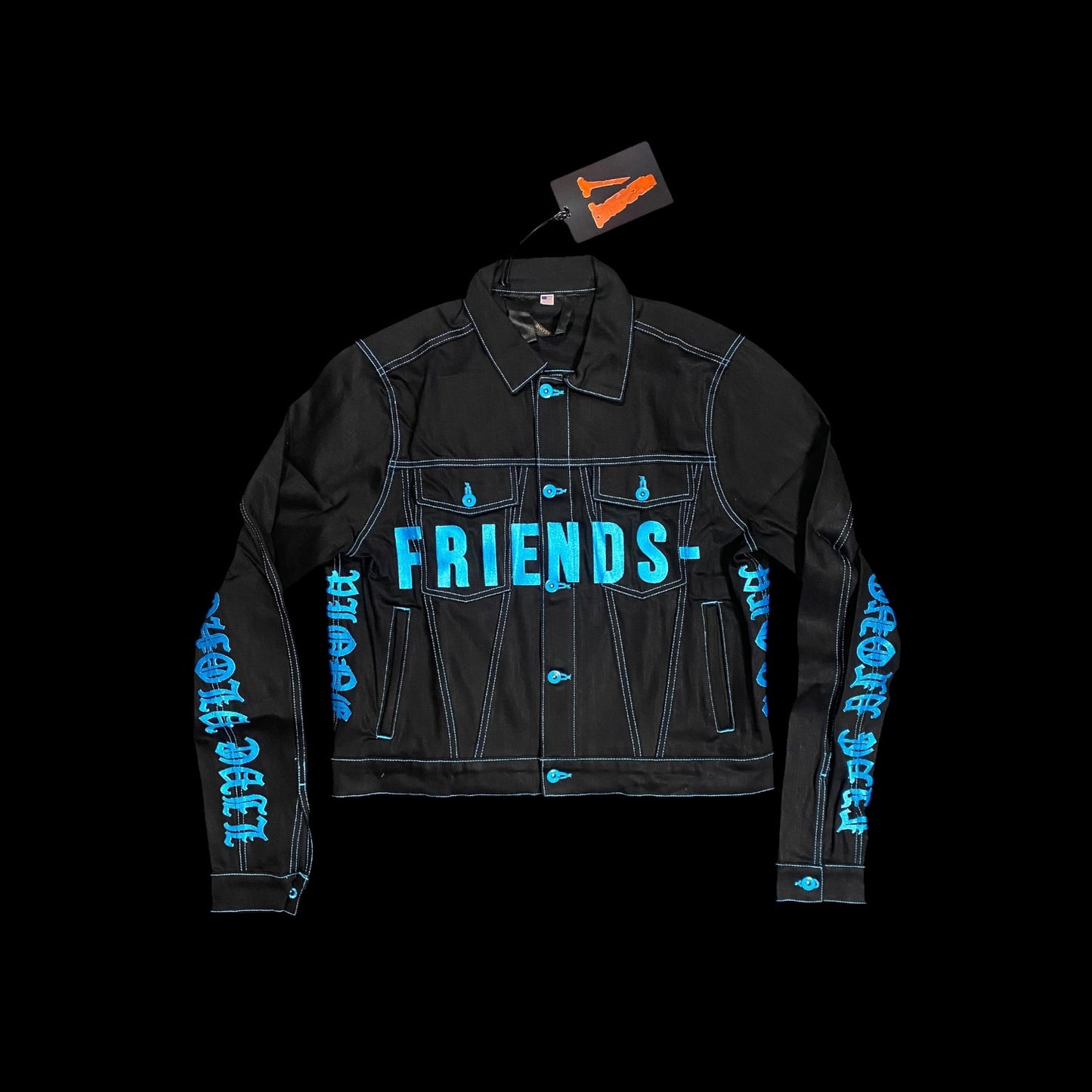 Vlone Blue Old English Denim Jacket