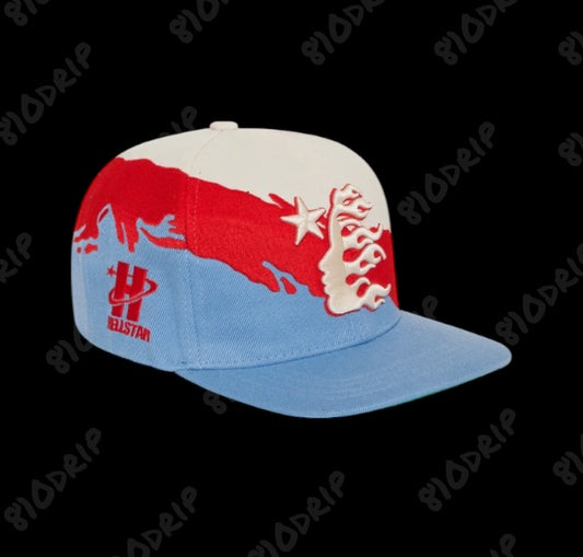 Hellstar Paintbrush Snapback Hat White/Red