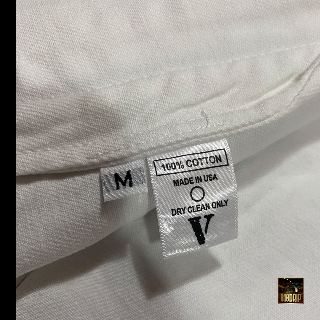 Chaqueta vaquera blanca con diamantes de imitación Vlone inédita