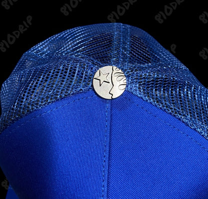 Hellstar Big Logo Trucker Snapback Hat - Blue