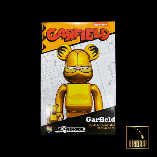 Juego Bearbrick Garfield Gold Chrome 100% y 400%