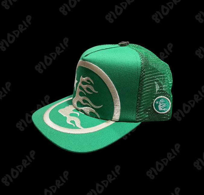 Hellstar Big Logo Trucker Snapback Hat - Green