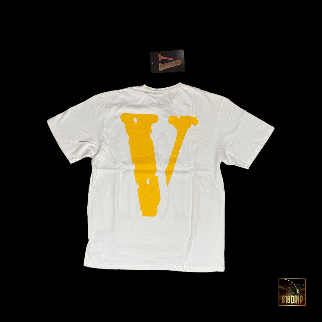 Vlone 黄色主打 T 恤白色