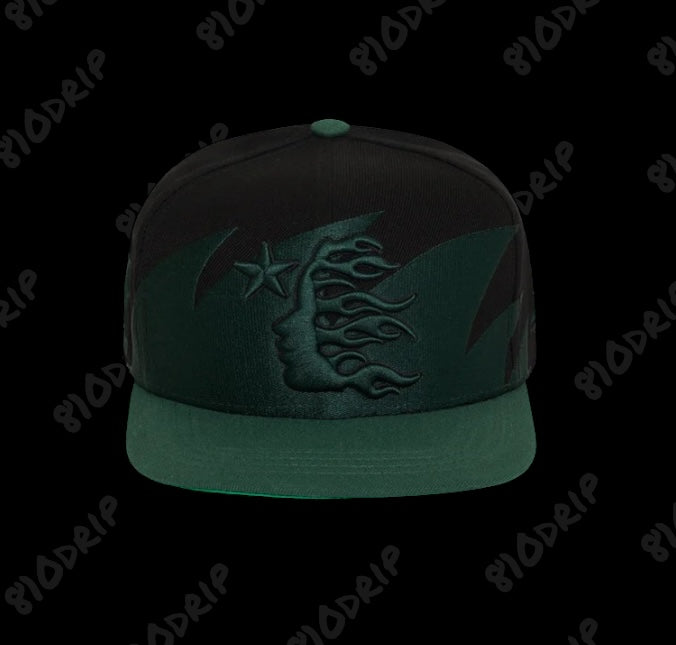 Hellstar Shark Teeth Snapback Hat Black/Green