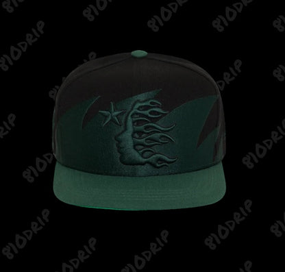 Hellstar Shark Teeth Snapback Hat Black/Green