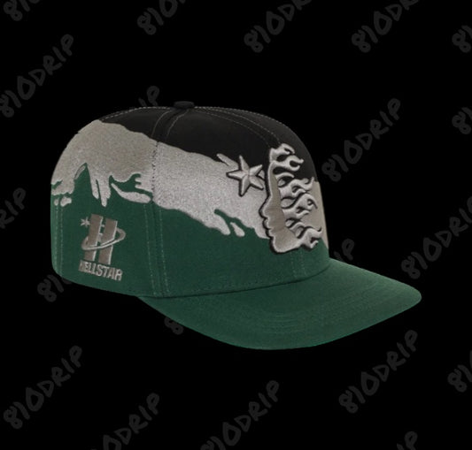 Hellstar Paintbrush Snapback Hat Black/Green