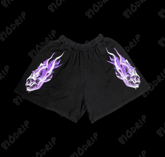 Vlone Purple Skully Shorts